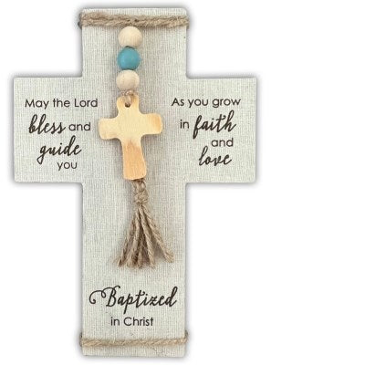 Cross-Baptism-Fabric Wrapped-Baptized In Christ-Blue (5