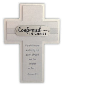 Cross-Confirmation-Fabric Wrapped-Confirmed In Christ (5" x 7 1/2")