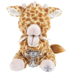 Plush-Serenity Giraffe With Crib Cross-Brown Spots (11")