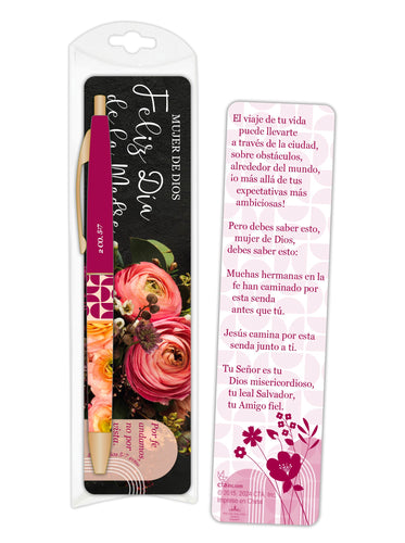 Spanish-Pen & Bookmark Set-Woman Of God: Walk By Faith/Mothers Day