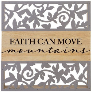 Home Decor-Faith Can Move Mountains Cutout Sitter (8.5" x 8.5")
