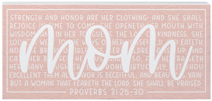 Inspire Board-Mom/Proverbs-Pink (12" x 5.5")