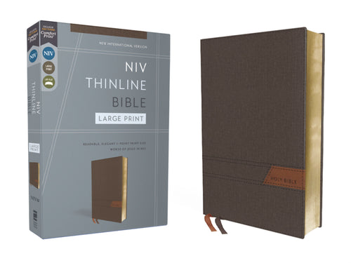NIV Thinline Bible/Large Print (Comfort Print)-Gray Cloth Flexcover