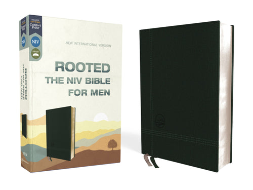 NIV Rooted: The NIV Bible For Men (Comfort Print)-Green Leathersoft