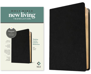 NLT Thinline Center-Column Reference Bible  Filament-Enabled-Black Genuine Leather
