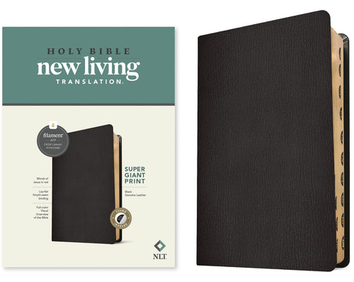 NLT Super Giant Print Bible  Filament-Enabled Edition-Black Genuine Leather Indexed