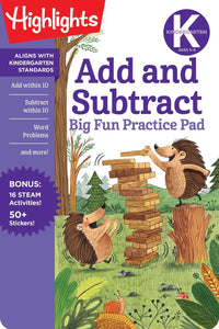 Kindergarten Add And Subtract Big Fun Practice Pad (Highlights)