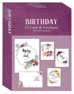 Card-Boxed-Birthday-Floral Frames (Pack Of 12)