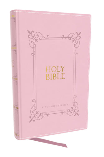 KJV Large Print Reference Holy Bible (Comfort Print)-Pink Leathersoft