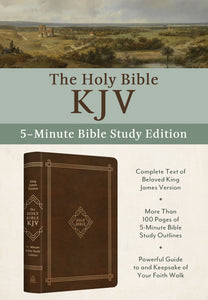KJV The Holy Bible: 5-Minute Bible Study Edition-Classic Hickory Imitiation Leather