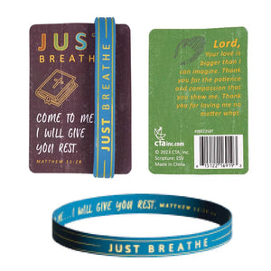 Bracelet-Just Breathe-Silicone (Matthew 11:28) (8 1/4")