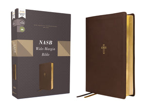 NASB 1995 Wide Margin Bible (Comfort Print)-Brown Leathersoft