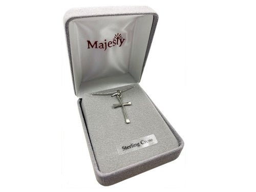 Necklace-Sterling Silver-Cross (18