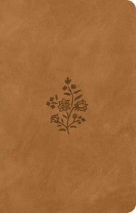 ESV Premium Gift Bible-Nubuck Caramel Wildflower Design TruTone