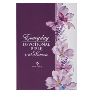 Devotional Bible NLT For Women-Hardcover-Purple