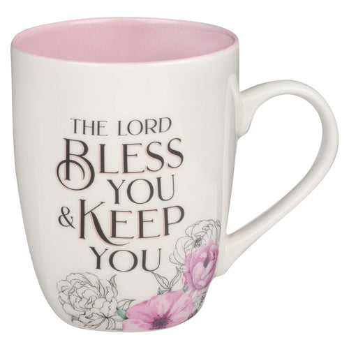 Mug-Budget-Lord Bless & Keep You (Numbers 6:24)-Pink Flower (MUG1057)