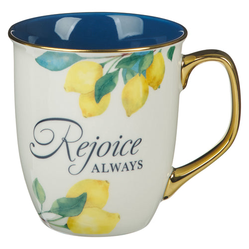 Mug-Rejoice Always (1 Thessalonians 5:16-18)-Yellow/Blue (MUG1103)