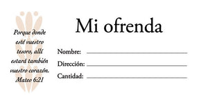 Spanish-Offering Envelope-My Offering (Pack Of 100) (Mi Ofrenda)