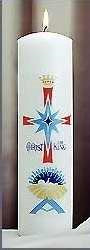 Candle-Christ The King Candle Pillar-White (11" x 3") (#801)