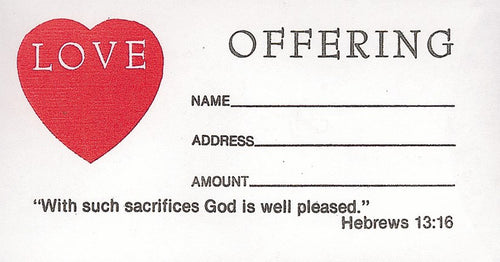 Offering Envelope-Love Offering (Hebrews 13:16) (No. 3 Size) (Pack Of 100)