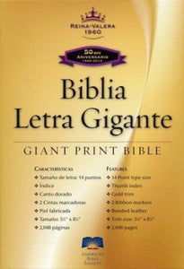 Spanish-RVR 1960 Giant Print Bible-Black Imitation Leather Indexed