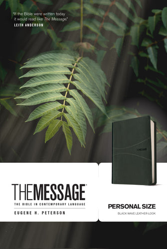 The Message/Personal Size Bible (Numbered Edition)-Black Wave LeatherLook