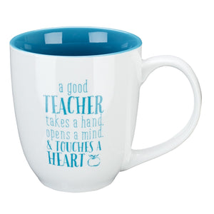 Mug-A Good Teacher w/Gift Box-White/Teal (MUG395)