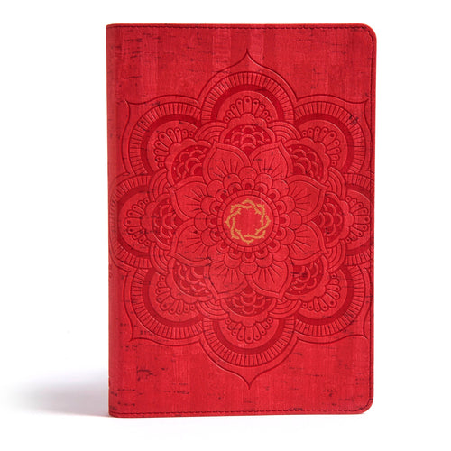CSB Essential Teen Study Bible-Red Flower Cork LeatherTouch