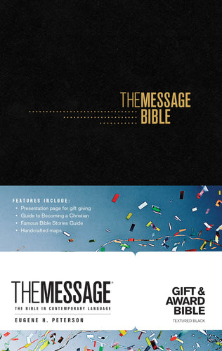 The Message Gift And Award Bible-Black Softcover