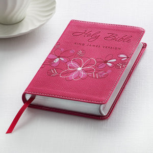 KJV Compact Bible-Pink Faux Leather