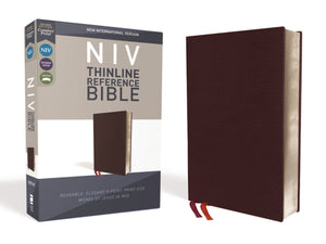 NIV Thinline Reference Bible (Comfort Print)-Burgundy Bonded Leather
