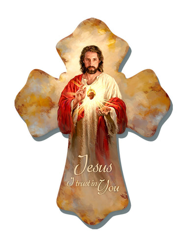 Wall Cross-Sacred Heart/Jesus I Trust In You (6