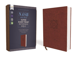 NASB Super Giant Print Reference Bible (Comfort Print)-Brown Leathersoft