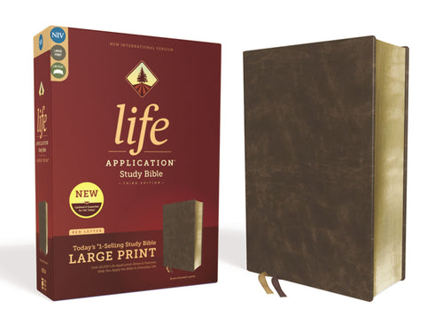 NIV Life Application Study Bible/Large Print (Third Edition)-Brown Bonded Leather