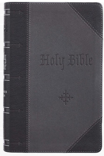 KJV Giant Print Bible-Black/Dark Gray Faux Leather Indexed