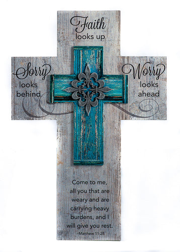 Wall Cross-Faith Looks Up (Matt 11:28) (8 x 12)