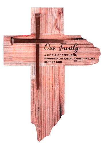 Wall Cross-Our Family (Rustic) (7 x 9.75)