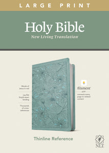 NLT Large Print Thinline Reference Bible/Filament Enabled Edition-Teal Floral LeatherLike