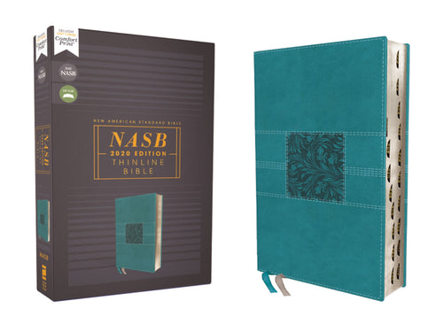 NASB Thinline Bible (Comfort Print)-Teal Leathersoft Indexed