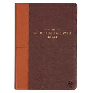 NLT Spiritual Growth Bible-Espresso/Toffee Brown Faux Leather Indexed