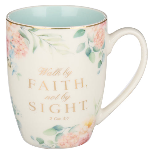 Mug-Walk By Faith  Not By Sight (2 Corinthians 5:7)-Robins Egg Blue (MUG844)