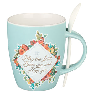 Mug-The Lord Bless You w/Spoon (Numbers 6:24) (MUG854)