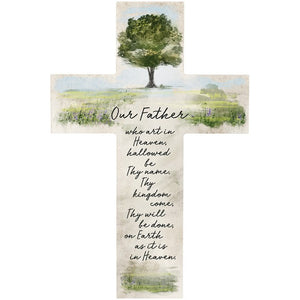 Wall Cross-Lord's Prayer (14")