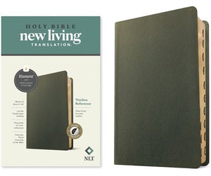 NLT Thinline Reference Bible  Filament Enabled Edition-Olive Green Genuine Leather Indexed