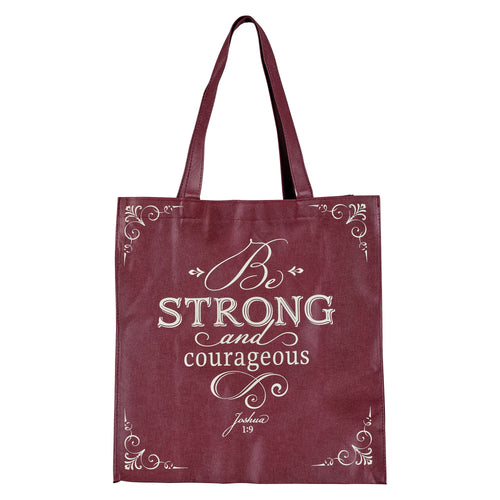 Tote Bag-Be Strong And Courageous-Topas Pink