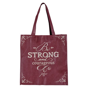 Tote Bag-Be Strong And Courageous-Topas Pink