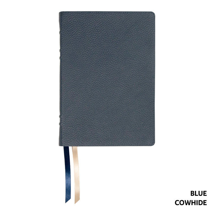 LSB Inside Column Reference Bible-Blue Paste-Down Cowhide Leather