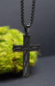Necklace-Eden Merry-Cross-Black Inlay