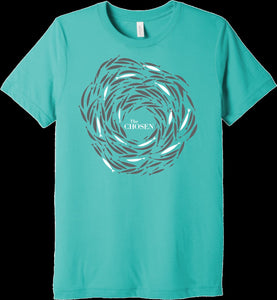 Tee Shirt-Against The Current--Teal-Youth Small