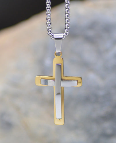 Necklace-Eden Merry-Silver/Gold-Cross